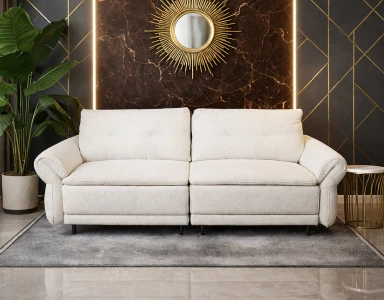 Hazel Electric Recliner Sofa (White) - WFI-HAZEL